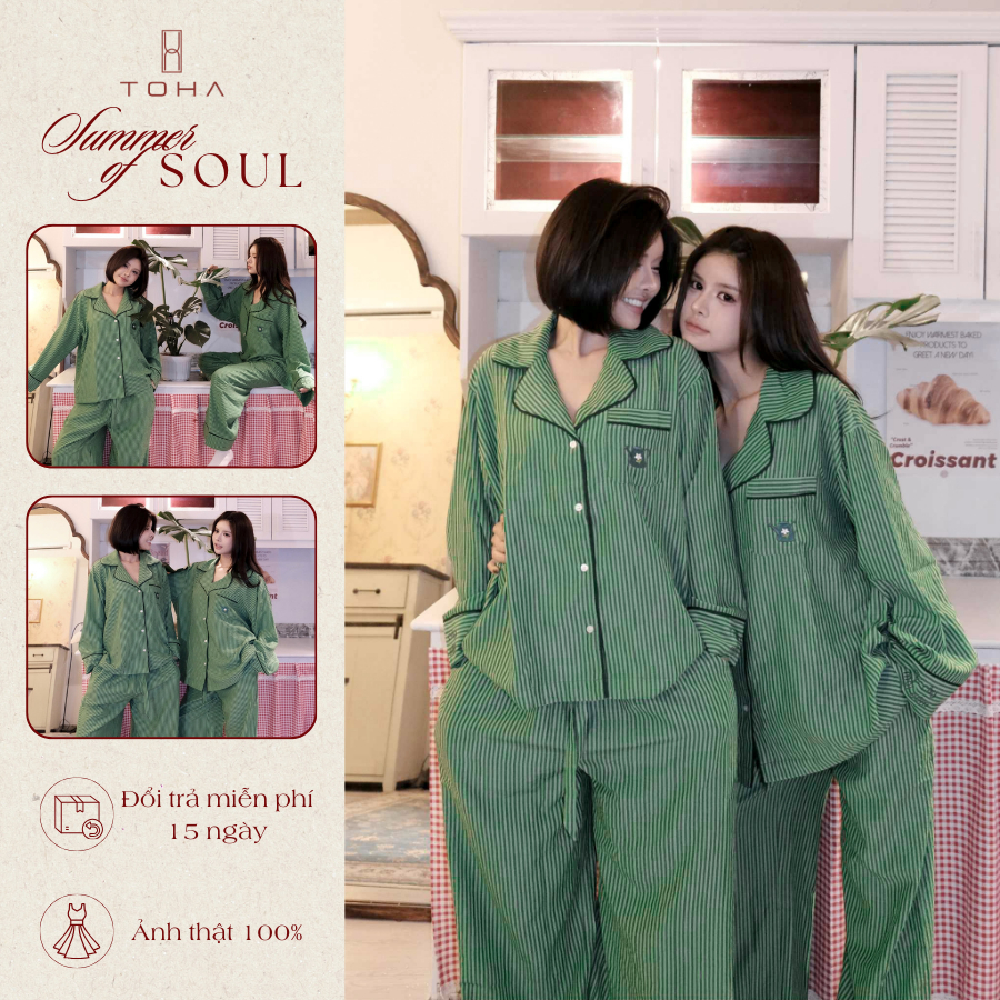 [TET's COLLECTION] TOHA Homewear Set Pijama Unisex Form Rộng Thoáng Mát Mềm Mịn - Tưới Cây Mỗi Sớm