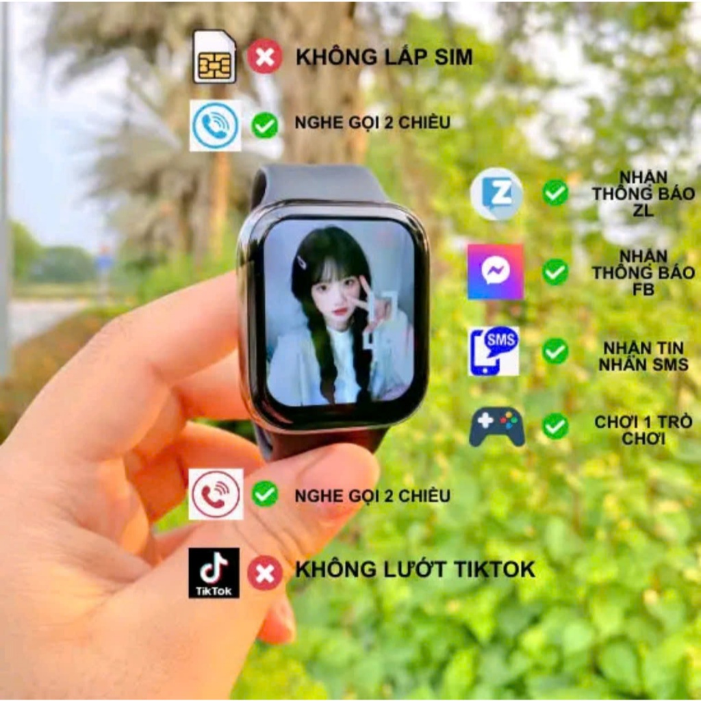 (Sale 35%) Đồng hồ thông minh T800 Pro Max Nghe gọi Chơi game Nhận thông báo sức khỏe Chống nước Cho