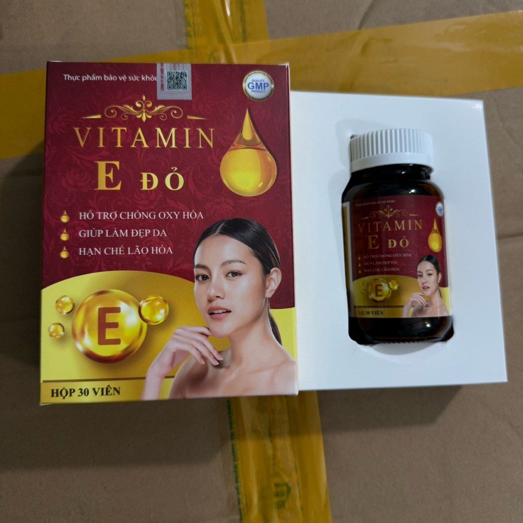 Viên uống trắng da mờ nám Vitamin E đỏ 400 iu hoa anh thảo Vitamin E đỏ Natura Beauty Lady Lycopen S
