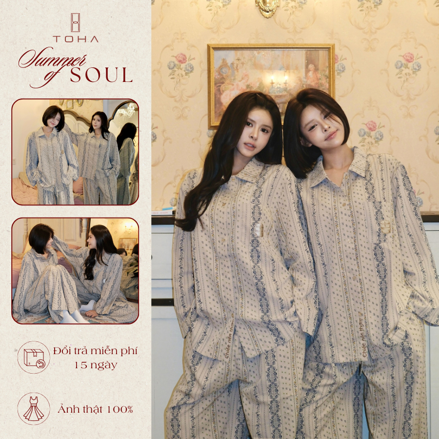 [TET's COLLECTION] TOHA Homewear Set Pijama Unisex Form Rộng Thoáng Mát Mềm Mịn - Đốt Nến Thơm