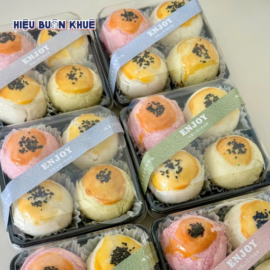 50 Hộp Nhựa Đựng Mochi, Bánh Ngọt, Bánh Trung Thu 4 Ngăn [FG134]