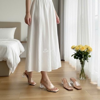 zinzin868-Guốc Nữ Quai Trong Cao 5 cm- Guốc Cao Gót Trong Suốt Hot TrendDép quai meka trong gót trong 5f