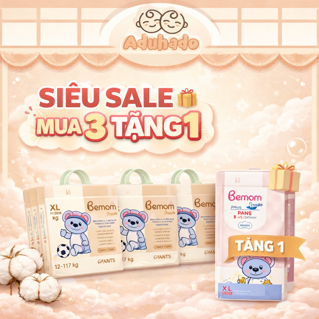 [ BEMOM ] COMBO 3 TẶNG 1  Bịch tã - bỉm bemom summer - bemom plus cho bé