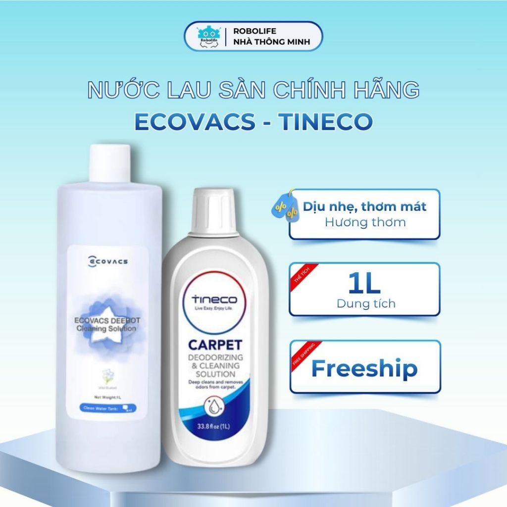 Nước lau sàn chính hãng cho máy lau sàn cầm tay và robot Tineco/ Ecovacs