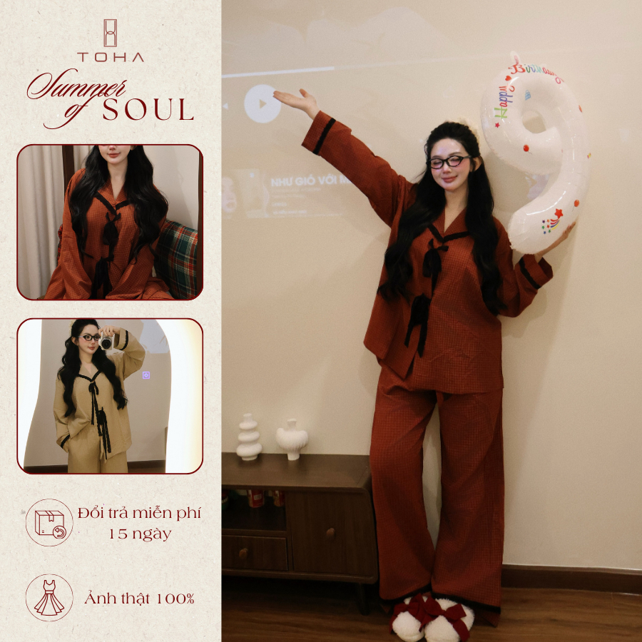 [BST GIÁNG SINH] TOHA Homewear Set Pijama Unisex Form Rộng Mặc Nhà Dễ Thương - Holiday Hearth