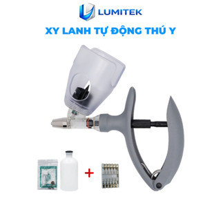 Xi Lanh Tự Động Thú Y Tiêm Liên Tục Trâu Bò Lợn Gà 2cc 5cc Có Giá Đỡ Chai