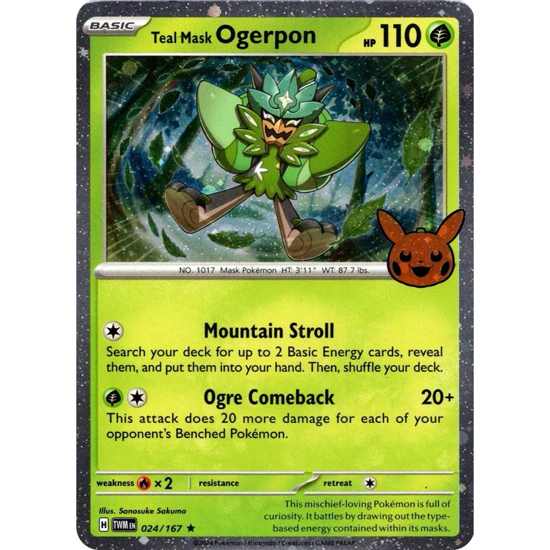 Teal Mask Ogerpon 025/167 Holo Haloween Pokemon