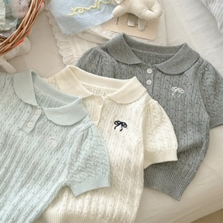 áo cộc tay bé gái cổ polo dễ thương size 11-27kg