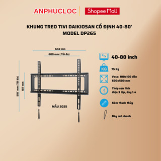 Giá treo tivi treo tường Daikiosan 42 đến 80 inch