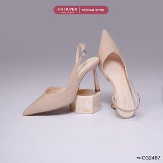 [PREMIUM] Giày cao gót nữ HÀ HUYỀN mũi nhọn khoét eo quai hậu gót nhọn 8cm - CG2467