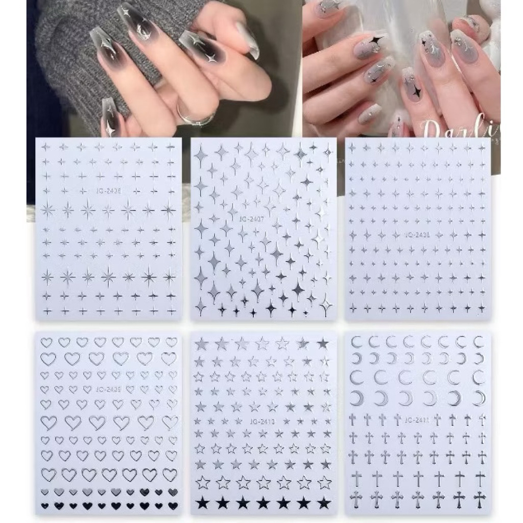 các mã sticker lấp lánh, sticker bling bling trang trí nail