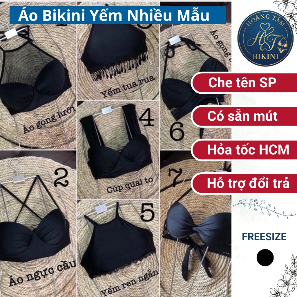 Bikini Nữ Áo Lẻ Nhiều Mẫu, Áo Bikini Cúp Ngực, Yếm, Dây Chéo Lưng Sexy Hot Trend Đi Biển
