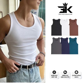 Áo Ba Lỗ Gân Tăm Lạnh 3KMEN, Áo Tanktop Sát Nách Thoáng Mát Co Giãn 4 Chiều Nhiều Màu [COMBO 3 ÁO]