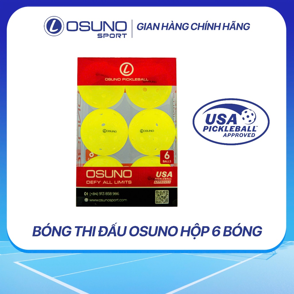 Bóng Pickleball OSUNO - 40 lỗ (hộp 6 quả)