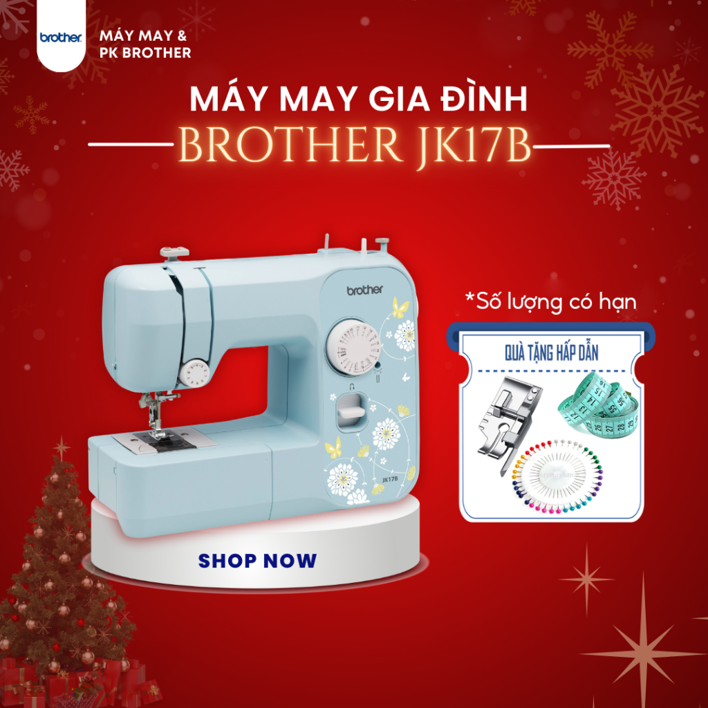 Máy May Gia Đình Brother JK17B Xỏ Chỉ Tự Động