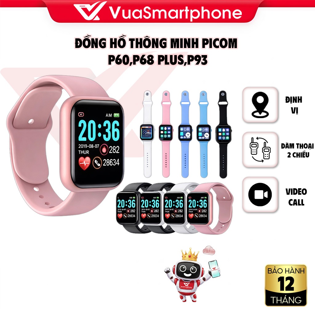 Đồng Hồ Thông Minh trẻ em Picom P68 Plus,P60 ,P93 Lắp Sim Nghe Gọi Độc Lập Video Call Mượt Mà