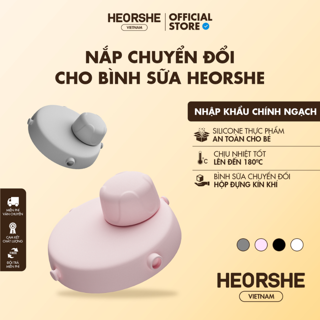 Nắp chuyển đổi dùng cho Bình sữa cổ rộng HEORSHE Bình sữa thành hộp lưu trữ Kín khí an toàn HEORSHE