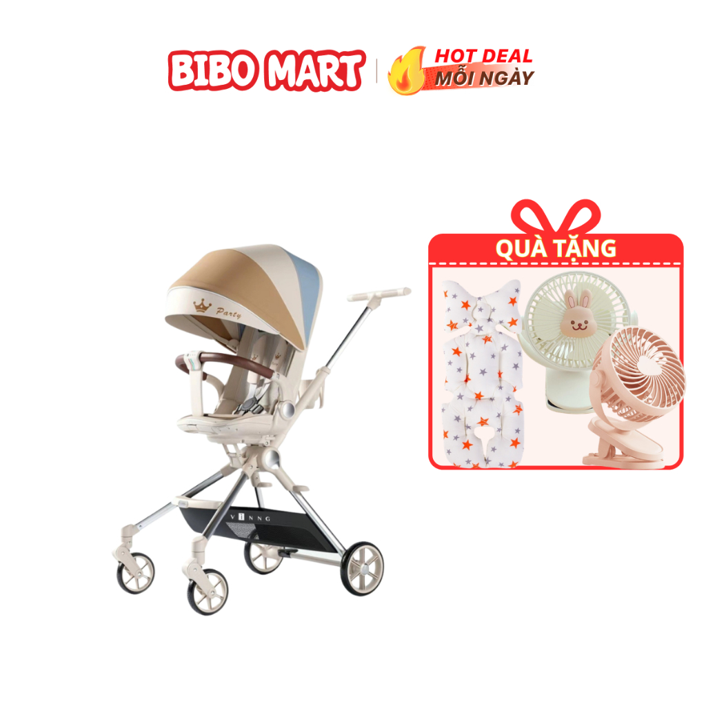 [KOL] Xe Đẩy Gấp Gọn Cho Bé Vinng Q7 Cao Cấp 2 Chiều 3 Tư Thế Giảm Sóc Chịu Trọng Tải Cao- Bibo Mart