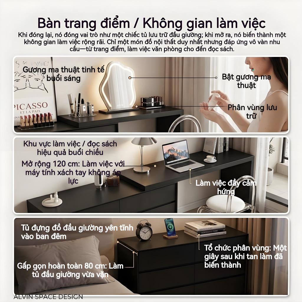 ALVIN Bàn trang điểm Có ngăn kéo Có thể mở rộng Linh hoạt Có sẵn  Sẵn sàng giao hàng | BigBuy360 - bigbuy360.vn