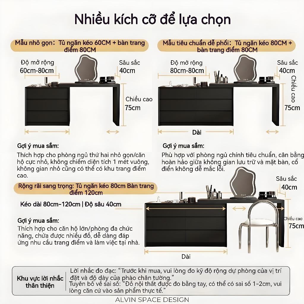 ALVIN Bàn trang điểm Có ngăn kéo Có thể mở rộng Linh hoạt Có sẵn  Sẵn sàng giao hàng | BigBuy360 - bigbuy360.vn