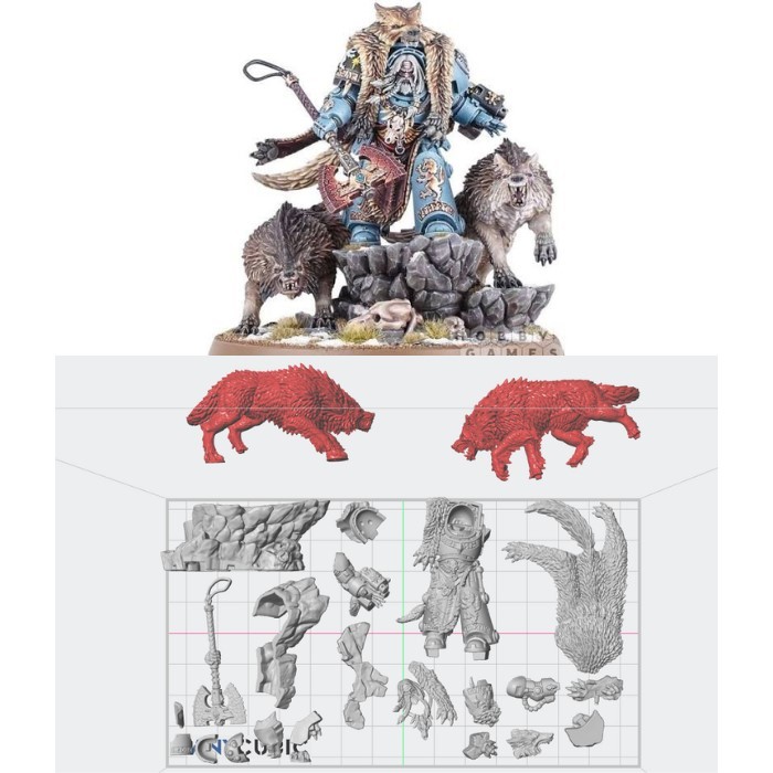 TD Hobby Mô hình in 3D Resin WH_30K_40K Logan Grimnar (2025) cùng mấy thằng em kill team