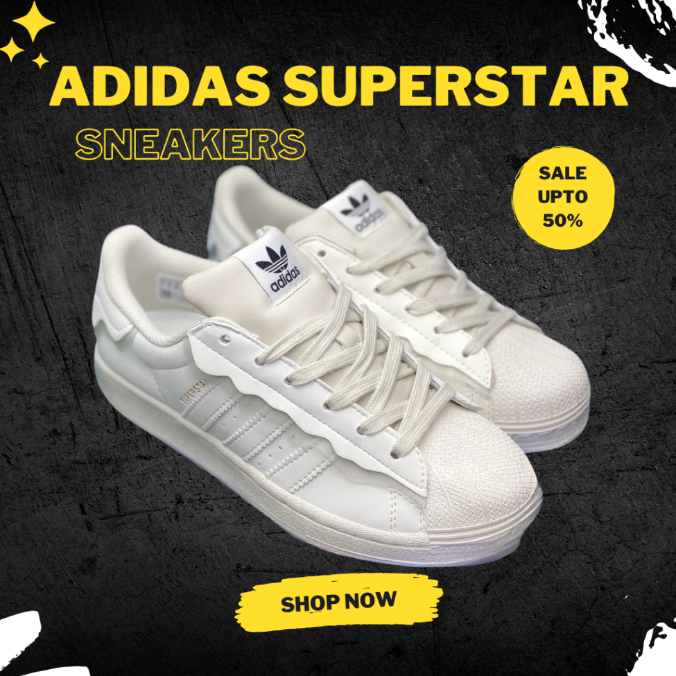 Giày Sneaker Mũi Sò Trắng Classic, Giày Thể Thao Da PU Đế Cao Su Êm Nhẹ Phối Đồ Streetwear Đi Học Đi Chơi