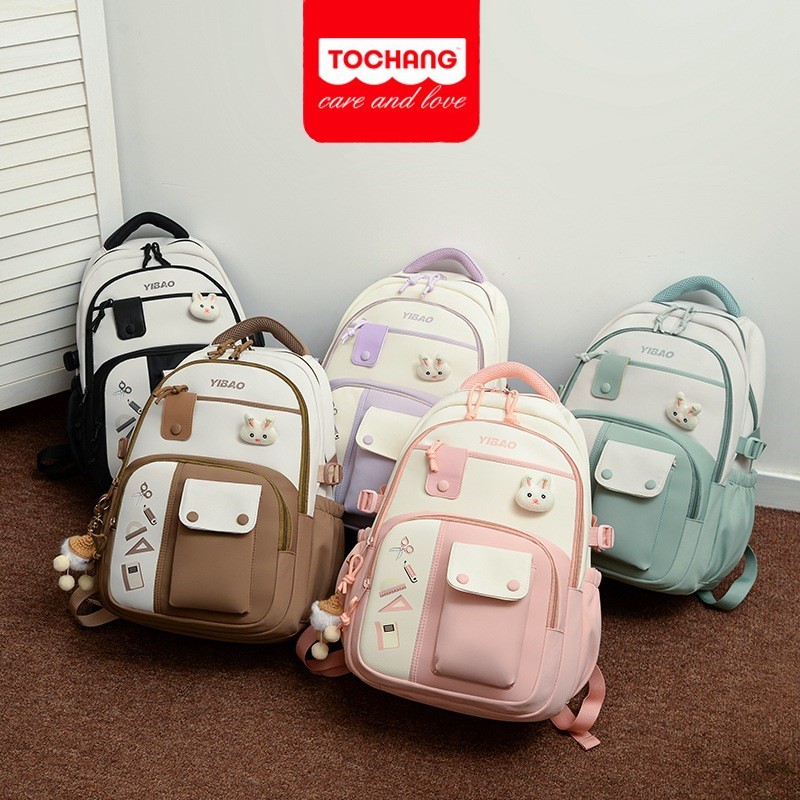 Balo Ulzzang phong cách Tochang cho học sinh cấp 2, cấp 3, sinh viên chống nước có ngăn đựng laptop 