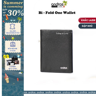 [Khắc Tên/Dập Nhũ] Ví nam da bò thật Mastrotto Bi-fold Two bóp nam cao cấp da nhỏ gọn Andras - V08