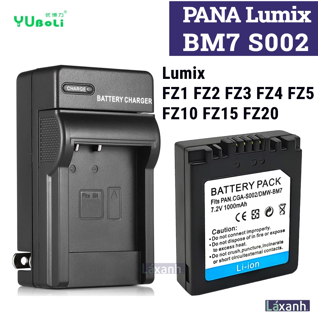 Pana Lumix BM7 CGR-S002 | Pin và Sạc máy ảnh Lumix DWM-BM7 CGR-S002 cho FZ1 FZ2 FZ3 FZ4 FZ5 FZ10 FZ1