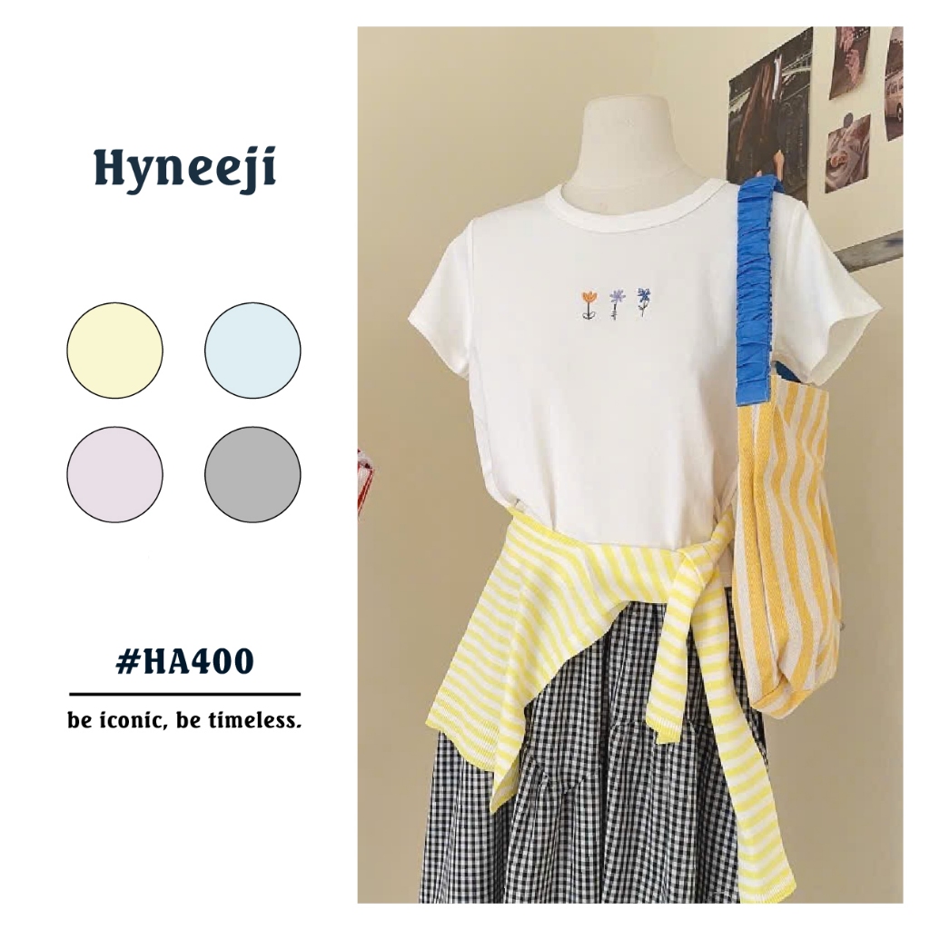 Áo thun baby tee tay ngắn thêu hoa dễ thương 9584 MAOMAO Hyneeji #HA400 - QC