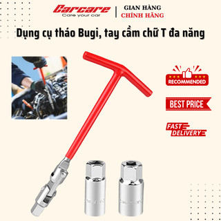 Dụng cụ tháo bugi, tay cầm thanh chữ t thông dụng 2 khớp xoay 720 độ với ổ cắm 16 mm & 21 mm