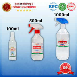 CỒN 70 ĐỘ (Vòi xịt) VĨNH PHÚC (100ml, 500ml, 1000ml) - Dùng trong sát khuẩn tay và dụng cụ y tế - ĐÔNG HOA ĐƯỜNG