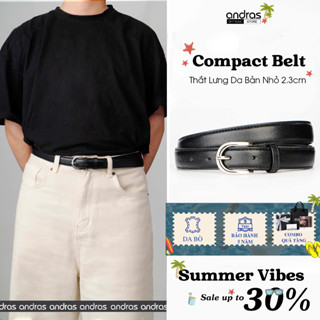 Thắt lưng nam bản nhỏ 2cm Compact Belt da bò Mastrotto dây lưng khóa kim da thật Andras - TL10