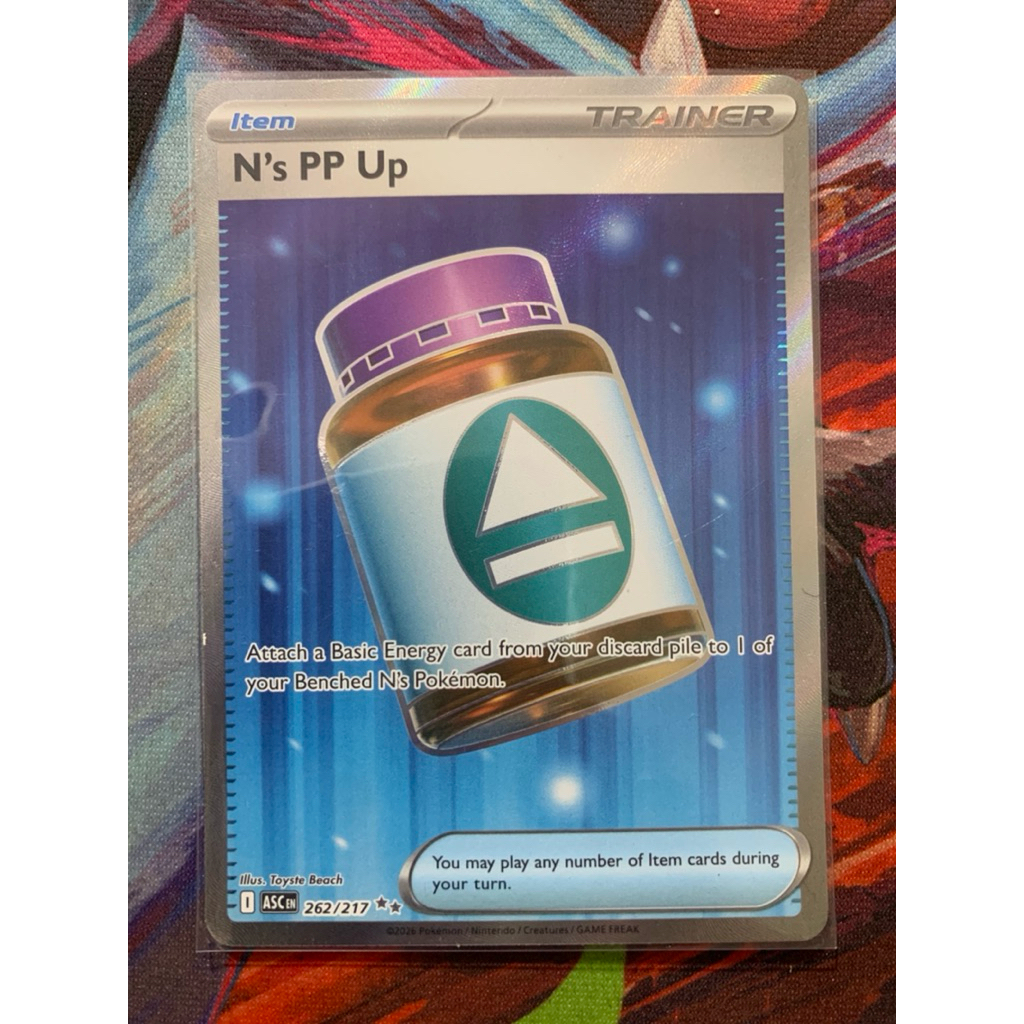 Thẻ Tiếng Anh - Pokemon Trainer N’s PP Up 262/217