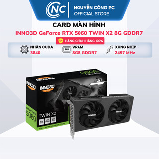 Card Màn Hình INNO3D GeForce RTX 5060 TWIN X2 8G GDDR7  - NEW - Bảo hành 36 Tháng