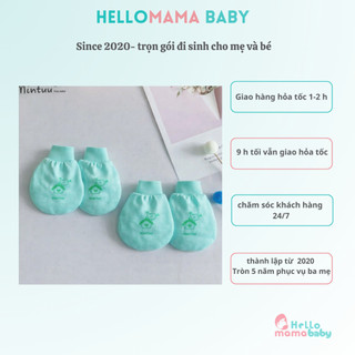 Set 2 Bộ Bao Tay Mintuu Cho Bé Sơ Sinh – Cotton Mềm Mại, Cổ Bo Co Giãn, Giữ Ấm Và Chống Cào Xước Cho Bé 0-3 Tháng