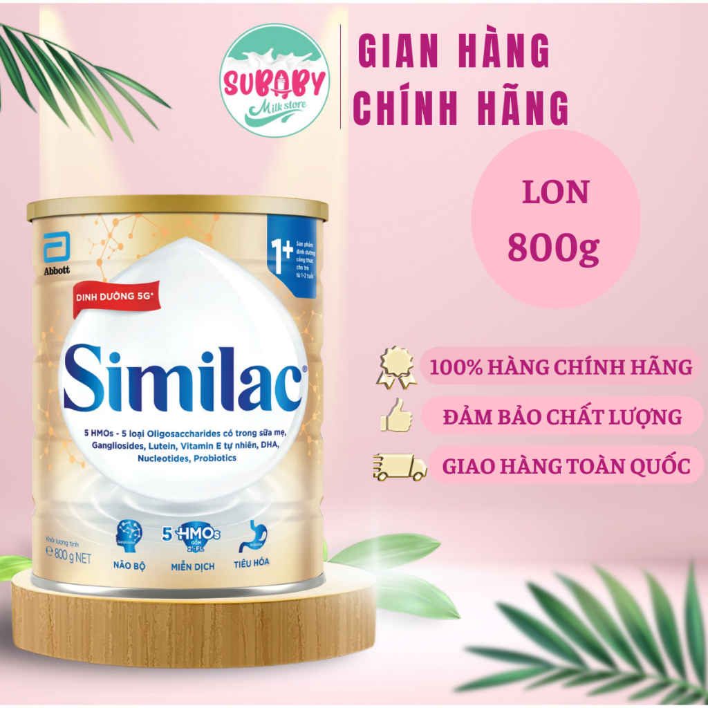 Sữa bột Similac 5G 1+ Lon 800g_1.6kg Dành cho trẻ từ 1 - 2 tuổi