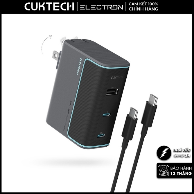 Củ Sạc Nhanh GaN CUKTECH 100W AD1003US – Hỗ Trợ PD3.1 / PPS2.0 / QC4.0 / Mi Turbo