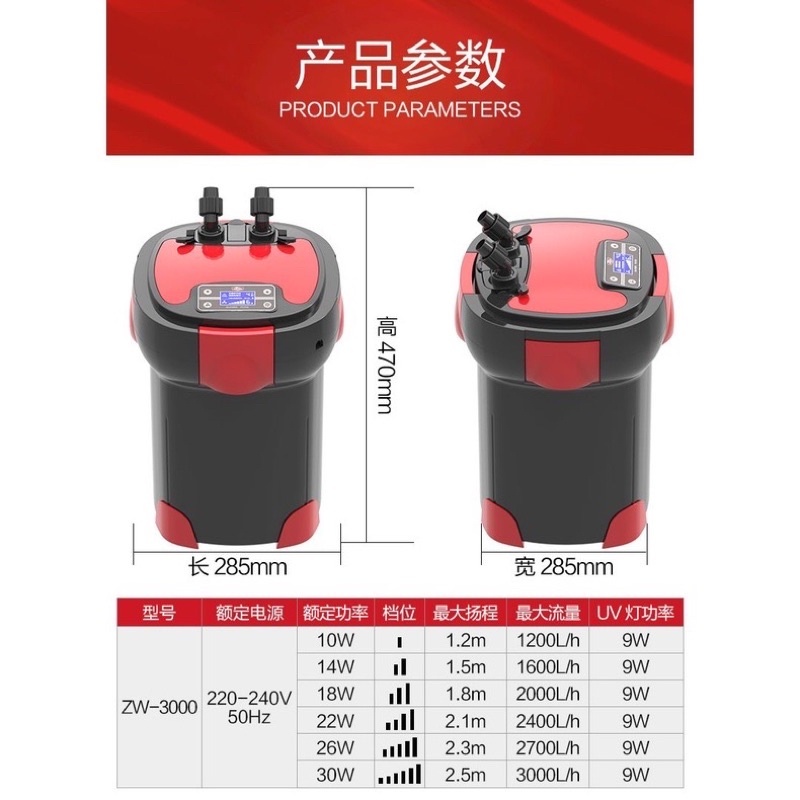 LỌC SUNSUN HW-3000-5000 ZW3000 CAO CẤP | BƠM 6 NẤC TĂNG GIẢM + ĐÈN UV LỌC SIÊU SẠCH CHO HỒ THỦY SINH