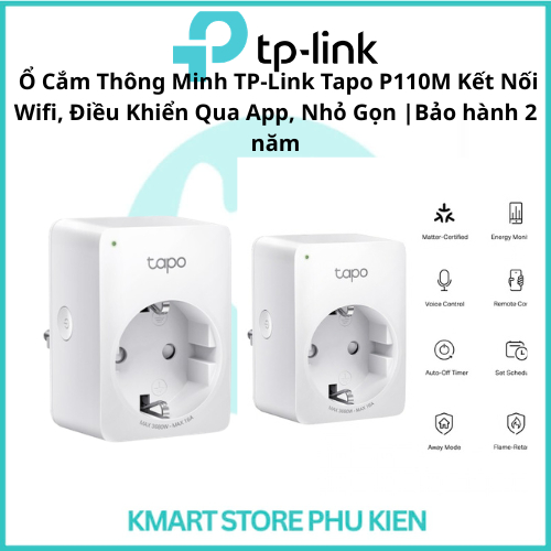 Ổ Cắm Thông Minh TP-Link Tapo  P110M Kết Nối Wifi, Điều Khiển Qua App, Nhỏ Gọn |Bảo hành 2 năm