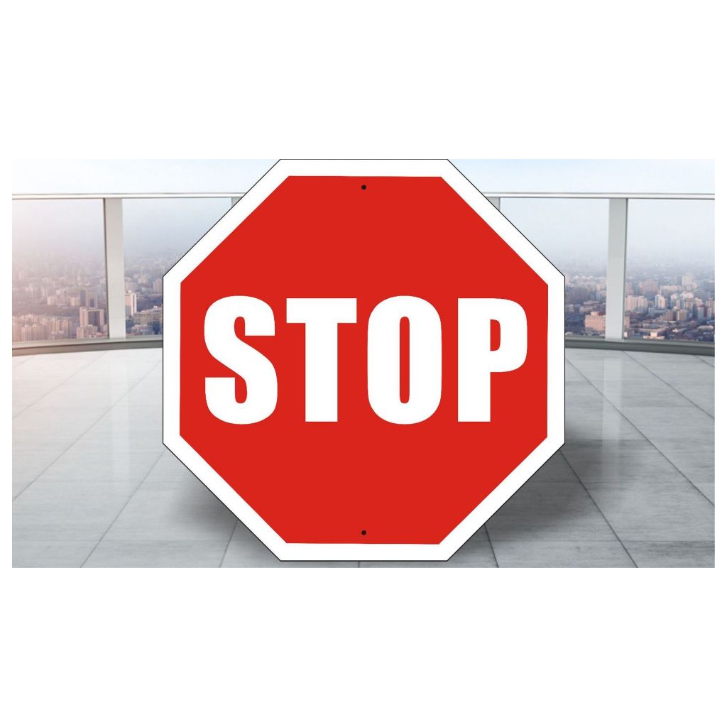 Biển Báo STOP Mica 1 Mặt, Biển Báo Dừng Lại, Biển STOP Giao Thông, Bảng STOP Cảnh Báo An Toàn D30cm,