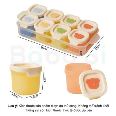 Hộp Trữ Đồ Ăn Dặm Cho Bé Chất Liệu Silicone Cao Cấp, Khay Trữ Đông Đồ Ăn Dặm Cho Bé KidsWorld