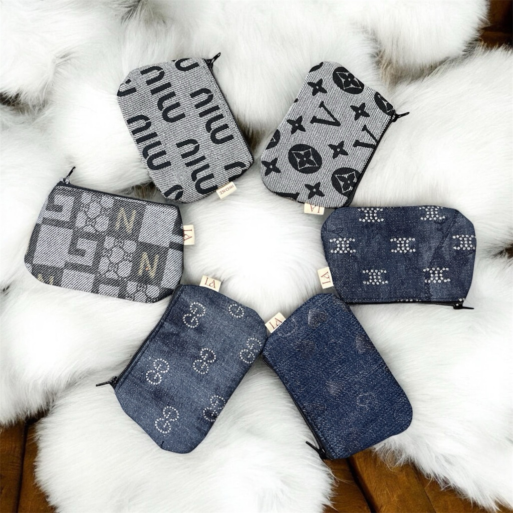 Ví đựng thẻ mini, ví mini handmade vải jean 1 ngăn