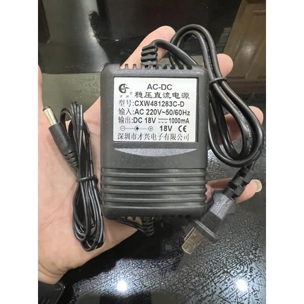 🔌 NGUỒN BIẾN ÁP DC 18V 1000mA – CHÂN 5.5*2.1MM – LOẠI TỐT