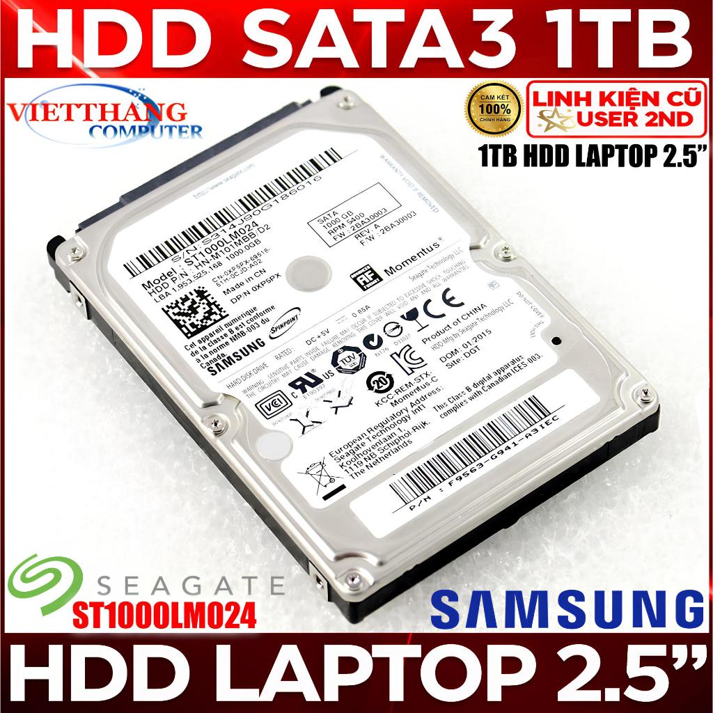 Ổ Cứng HDD Seagate Samsung ST1000LM024 1TB 2.5"  Loại dầy Sức khoẻ Good đã qua sử dụng ( Cũ - 2nd )