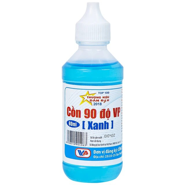 Cồn 90 độ Vĩnh Phúc cồn xanh chai 60ml