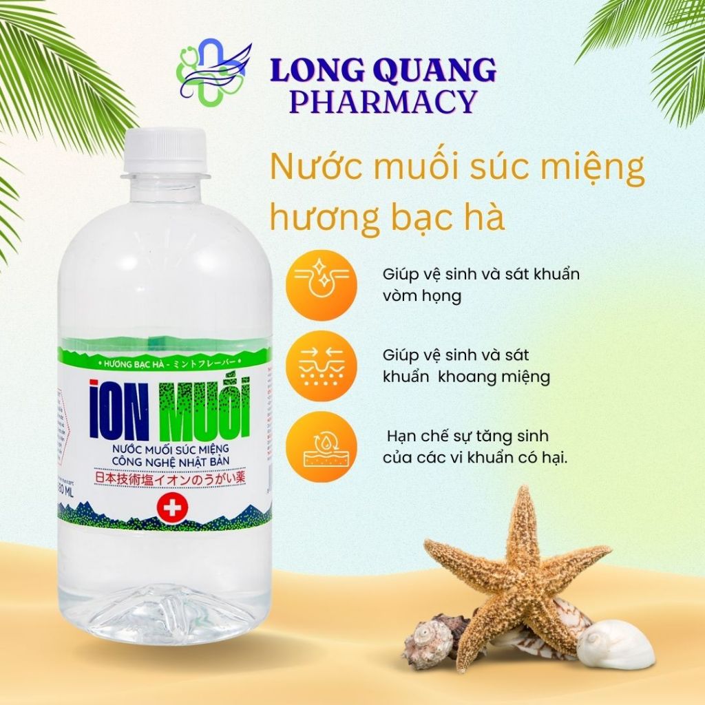 Nước súc miệng ion muối Fujiwa 680ml hương Bạc Hà