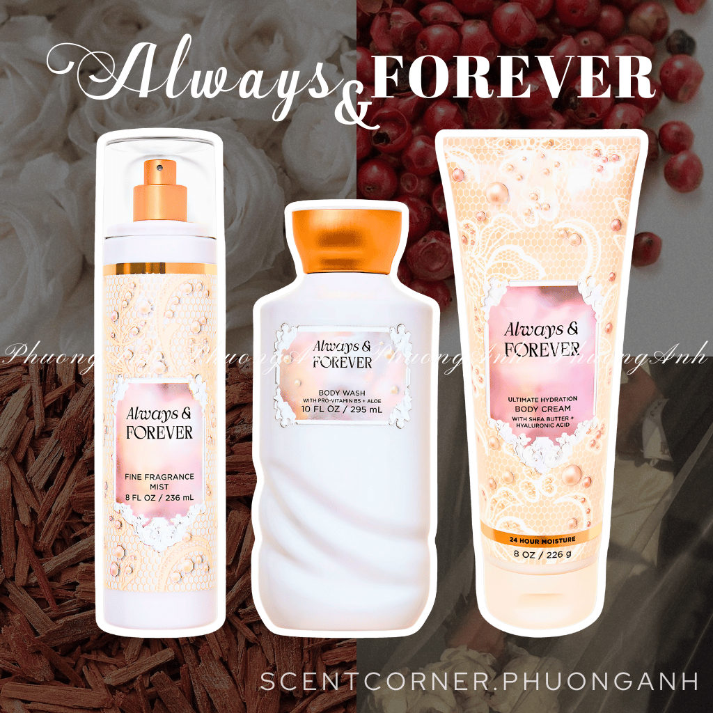 ALWAYS & FOREVER | Bộ sản phẩm Body Mist - Lotion - Sữa Tắm