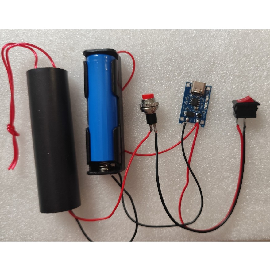Bộ Kích Áp 400KV 1000KV hàn lắp dây sẳn Pin 18650 2000mAh Mạch Sạc Type C Module Cao Áp 400KV/1000KV