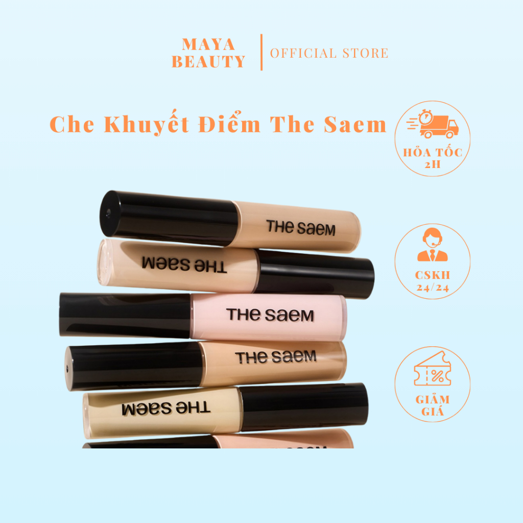 Kem che khuyết điểm The Saem Cover Perfection Tip Concealer Spf28 PA++ (6.5g) Che khuyết điểm The Sa